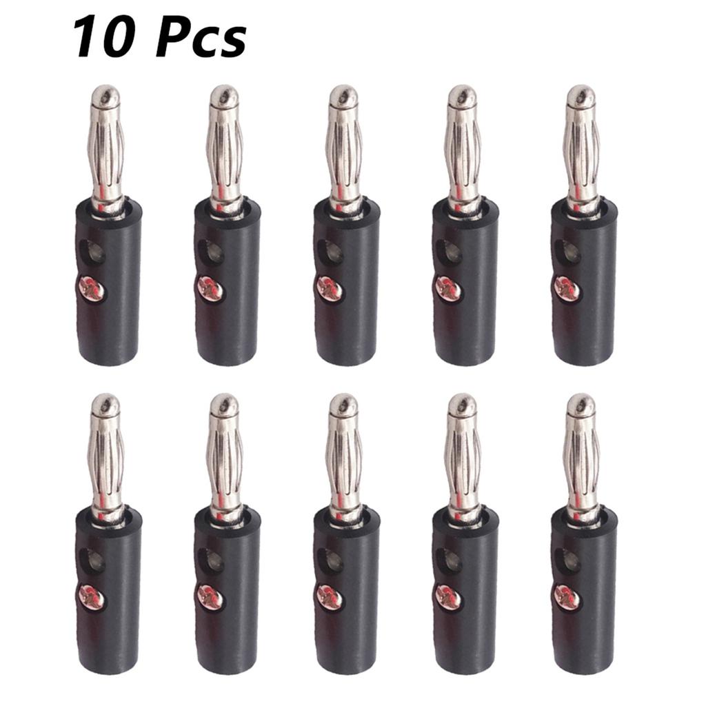 Convenient Red and Black 4mm Banana Plugs for Speaker Equipment (10pcs)