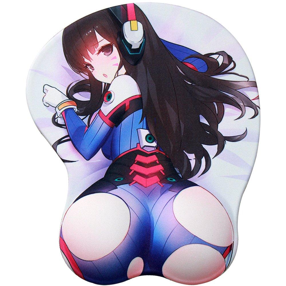 Overwatch DVA Mouse Pad, 3D Memory Foam Mouse Pad, Anime Boobs, Cute, with Wrist Rest, Character, Mobile Phone (DVA2) (DVA)