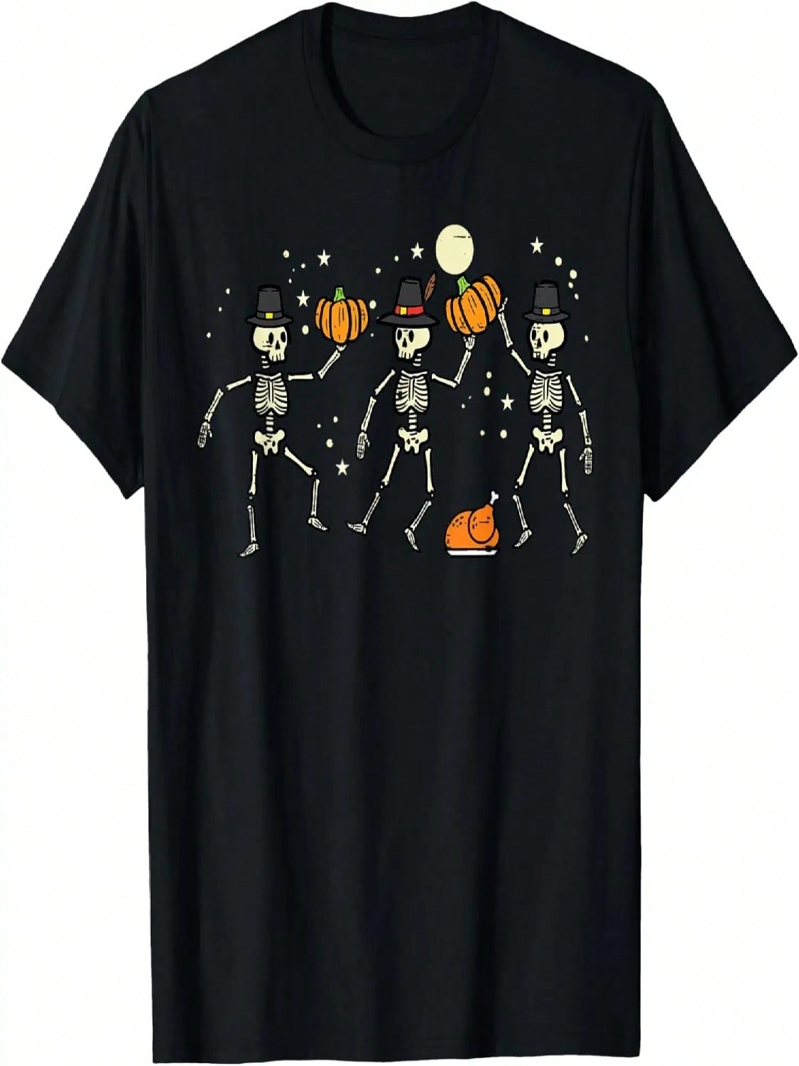 Thanksgiving Dancing Skeletons Fall Men Women Kids Toddler T-Shirt S