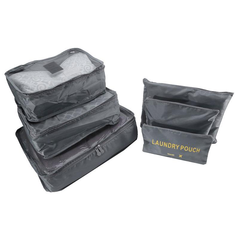 6 PCS Travel Storage Bag Set for Clothes Tidy Organizer Wardrobe Suitcase Pouch Travel Organizer Bag Case Shoes Packing Cube Bag