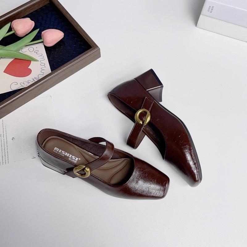 Fashion Mary Jane's 2025 New Square Toe Shallow Single Shoes Women's Block Heel