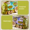Kids Domino Train Toy Automatic Domino Thrower Sound Light Effect Toddler Building Blocks Projection Educational Gift