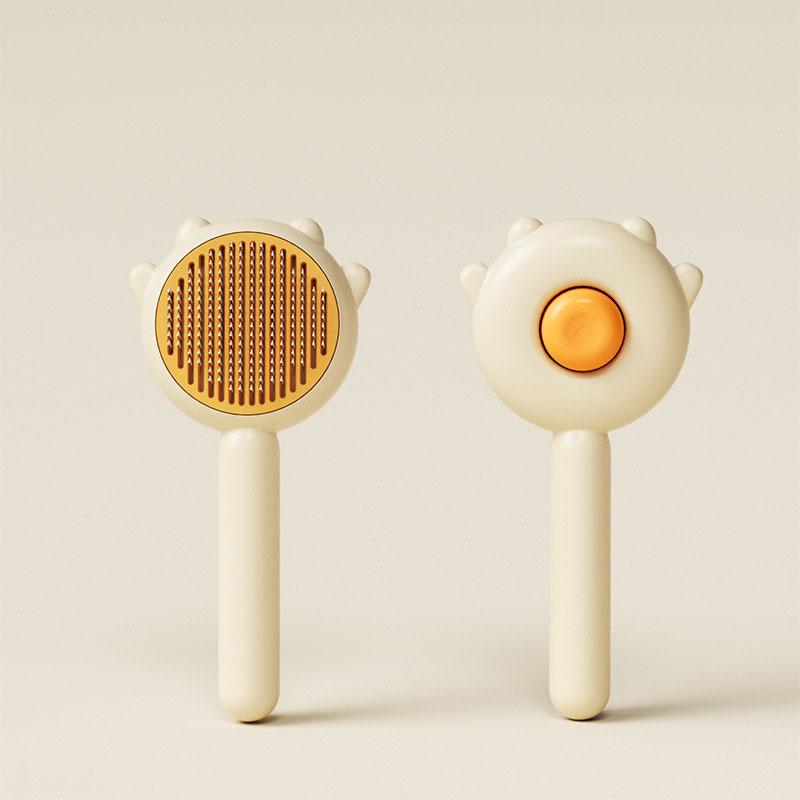 

Pet Brush One Button Cleaning Brush Magic Beauty Cat Hair Brush Easy To Carry Re-Use Multi-Function Brush жёлтый