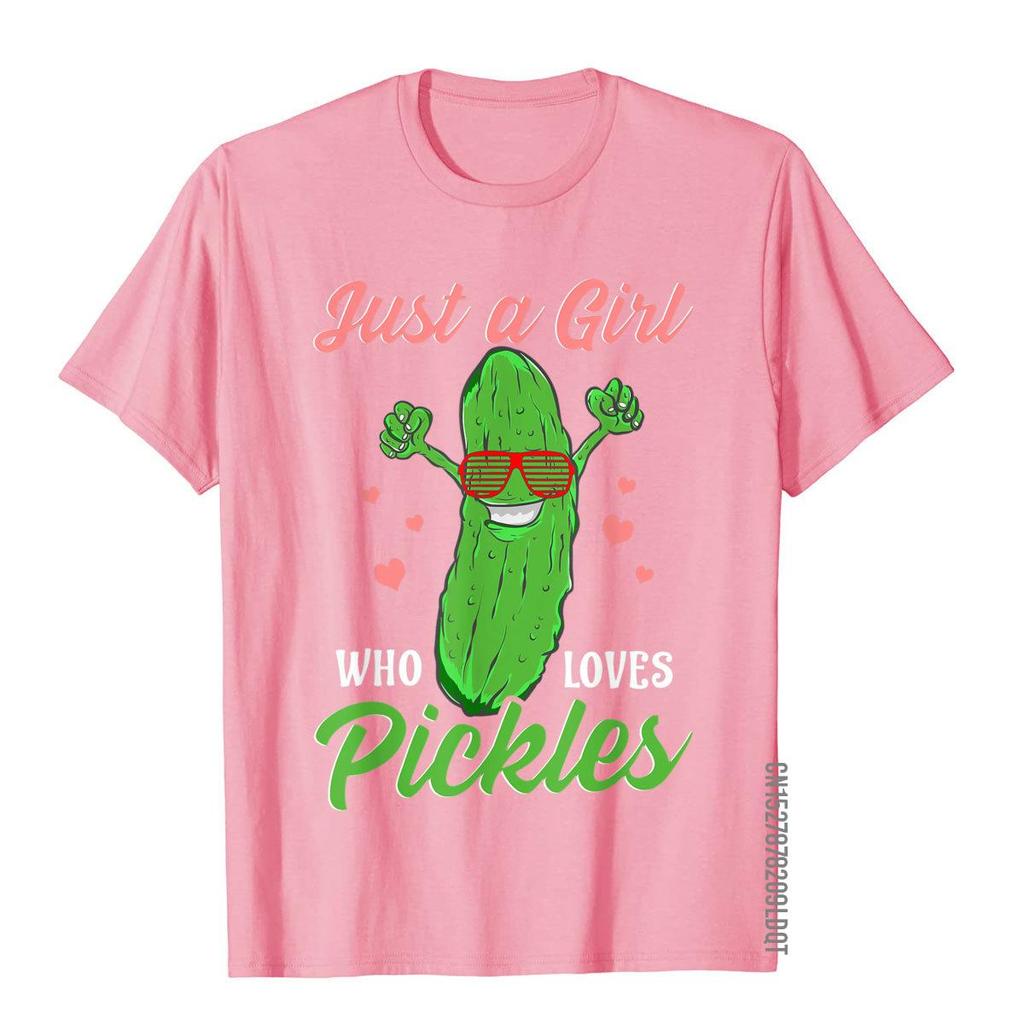 Just A Girl Who Loves Pickles Gift Pickle Food Costume Party TShirt Simple Style Cotton Unisex T Shirt Custom Funny T Shirt