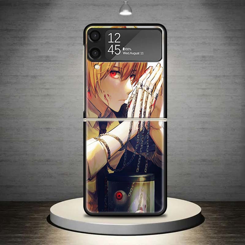 Huner X-Hunters Kurapika Phone Case For Samsung Galaxy Z Flip 7 6 5 4 3 5G Shockproof Cover Z Flip7 Flip6 ZFlip5 Flip3 Flip4 Lux