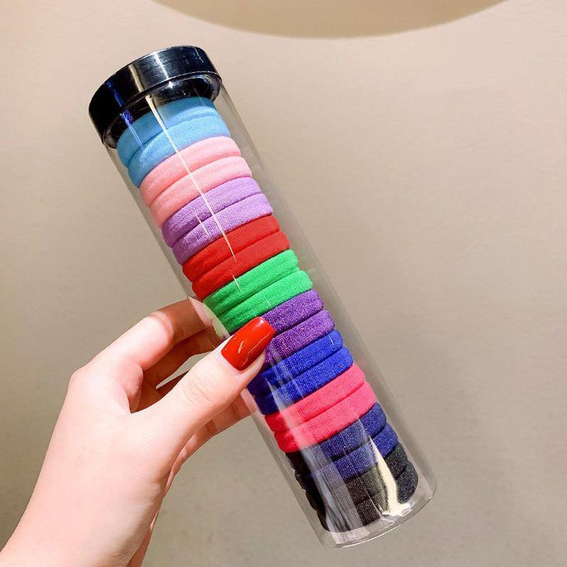 100 Durable Seamless High Elastic Hair Ties with No Damage Barrel Pack