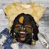 Summer Round Neck 3D African Art Print Top Fashionable Casual Short Sleeved Women's T-shirts