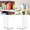 4 Pcs Practical Bookends Clear Book End Acrylic Book Support Book Holders Stand Decorative Bookends for Students
