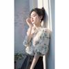 Summer Women's Floral Chiffon Shirt Unique and Beautiful Small Shirt French Style