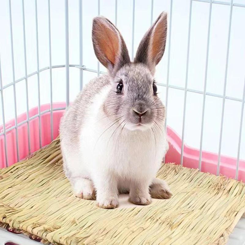 Rabbit Grass Chew Mat Small Animals Hamster Guinea Pig Cage Edible Rabbit Mats for Cages Bird Nests Bunny House Pad for Rabbits