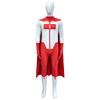 Costume Cosplay Uomo Invincibile Omni Cos Tuta Zentai Body Tuta da Supereroe Completo con Mantello Set per Festa di Halloween Carnevale
