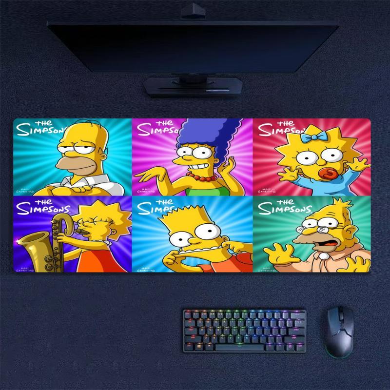 The Simpsons Cartoon Color Mouse Pad Large Gaming Table Cushion Non-slip Laptop Tablet Big Mousepad XXL Mat Mini PC Playmat With Lock edge