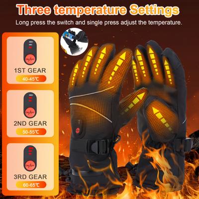 Winter Electric Heated Gloves Ski Gloves Waterproof Gloves with Touchscreen Function Thermal Gloves Warm Motorcycle Snow Gloves