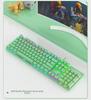 Wolf Spider S2022 Wired Mechanical Keyboard - Mixed Light Blue for Gaming, Office, and E-sports.