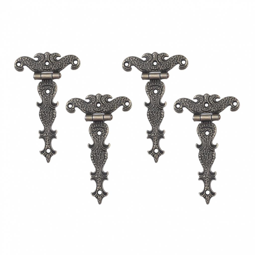 4pcs Zinc Alloy Hinge Antique Hinge Furniture Hardware Accessories