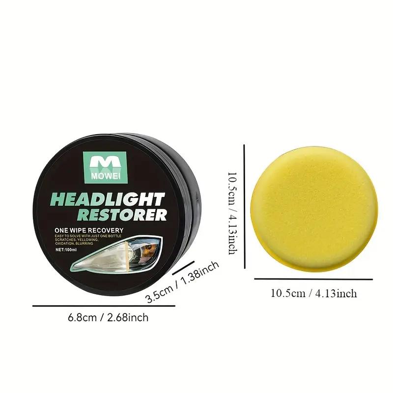 

Car headlight polishing wax - remove yellow and oxidation, restore clarity with UV protective coating, headlight polishing agent
