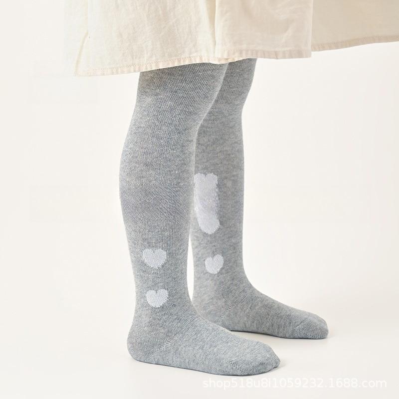 

Детские носки гольфы из гребенного хлопка для девочек, мягкие дышащие леггинсы для младенцев и малышей, носки высокого качества класса А для весны L серый