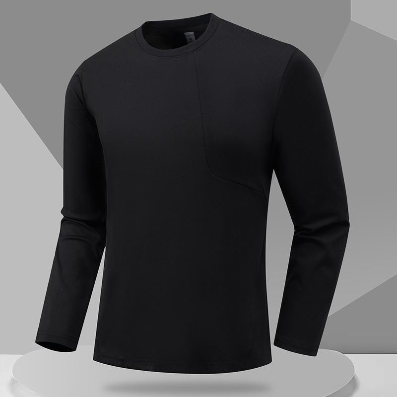 Spring and Autumn New Long Sleeve T-Shirt Men's Crew Neck Pullover Splicing Long Sleeve Casual Bottom Shirt