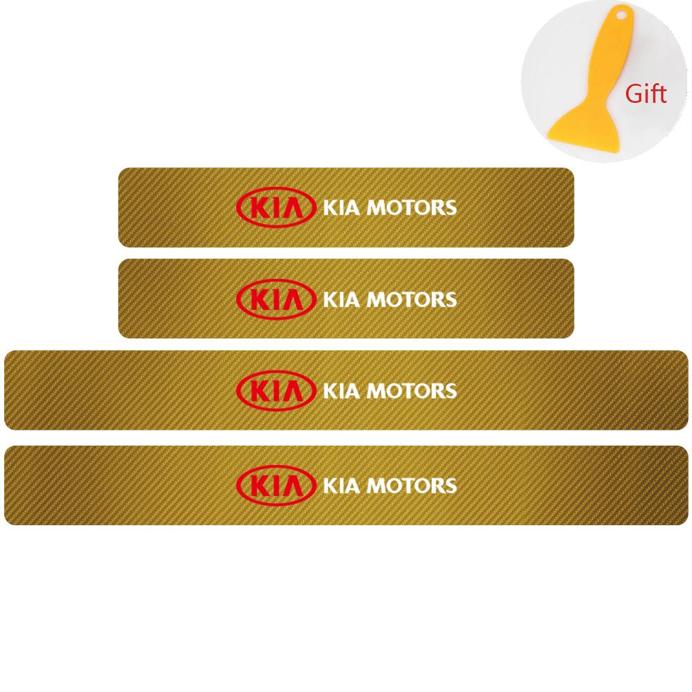 AANT1 4Pcs Carbon FiberCar Door Threshold Sticker Decal For KIA Sorento Optima Carnival K6 Sportage 3 4 Picanto KX1 RIO pv5 ev6 ev5 K3