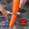 Wooden Handle Stainless Steel Fruit & Vegetable Peeler - Straight Type Peeling Knife for Kitchen Use.