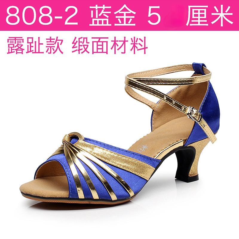 Professional Latin Women Modern Dance Shoes Ballroom Medium High Heel Dance Shoes Drill Soft Soled Cha Cha Tango Dance Shoes