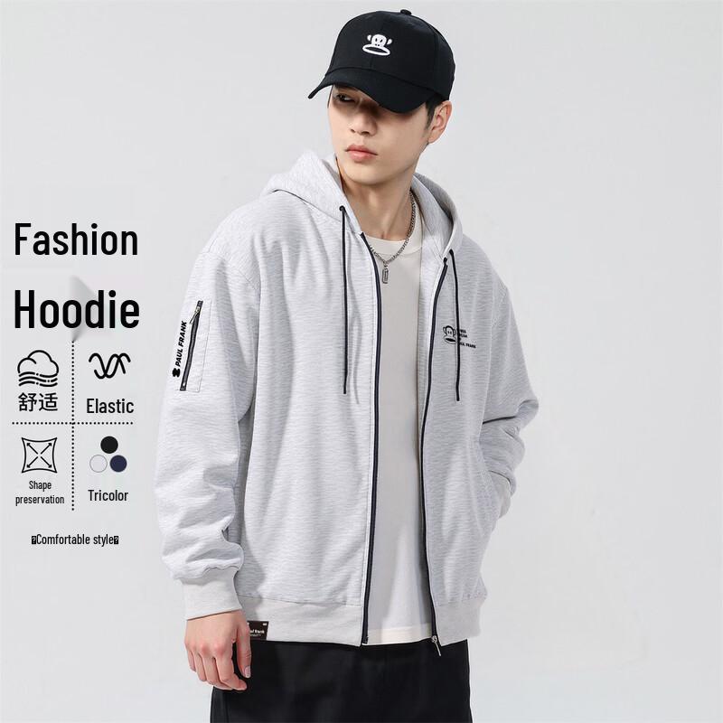 Paul Frank Men s Casual Zip-Up Hooded Sweatshirt L