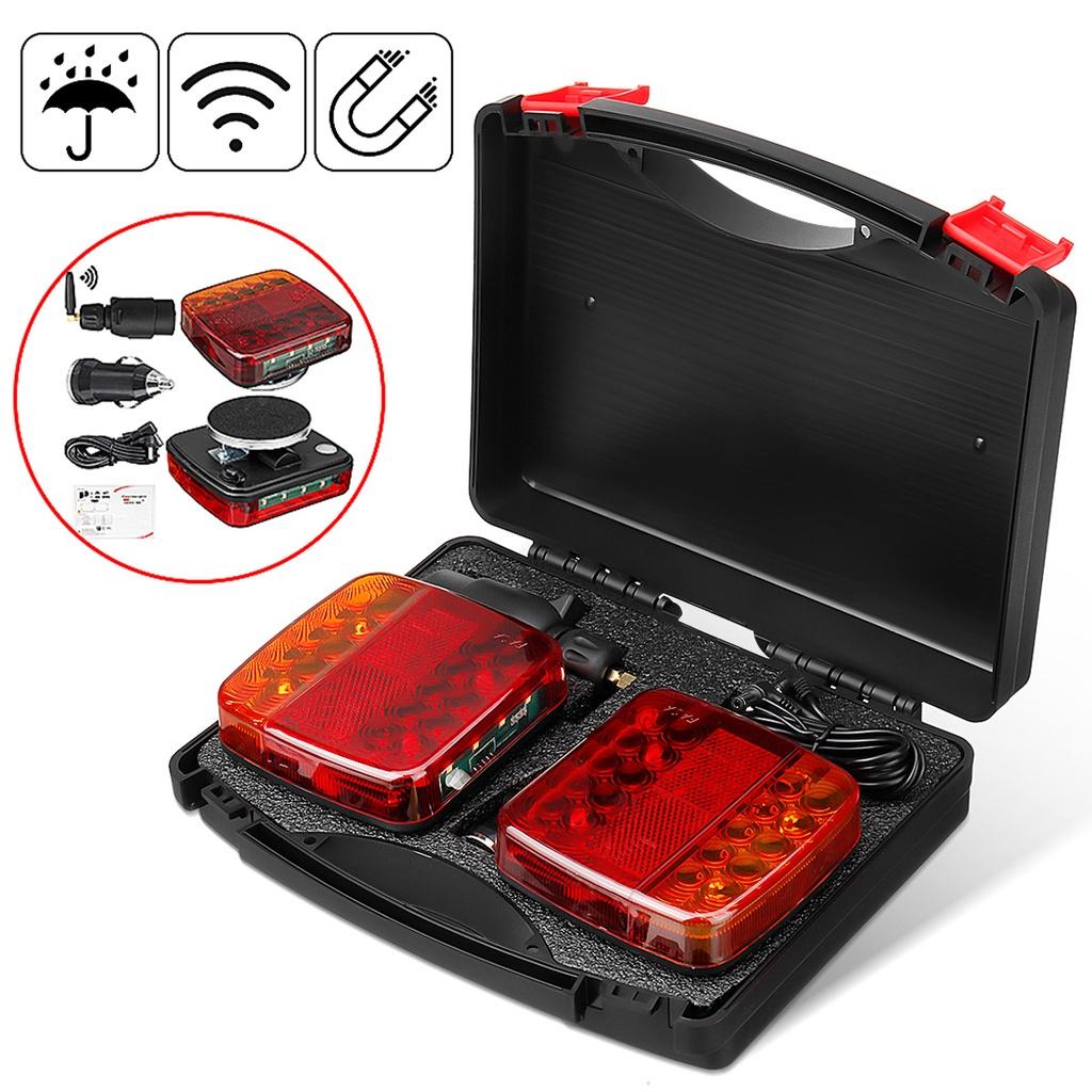 Trailer Rear Light Signal Warning Brake Light for Caravans Campers Lorry Caravan RV  2pcs Wireless Magnetic LED Truck Tail Light