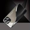 Metallic Texture Line Pattern Tempered Glass Phone Case For iPhone 11 12 13 14 15 16 17 Pro Max 17 Air 7 8 Plus XR XS X Cover