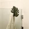 Gancho de Baño Hoja de Tortuga Gancho para Puerta de Cristal sin Perforación Colgador de Toallas de Baño Gancho Decorativo de Almacenamiento Estilo Instagram