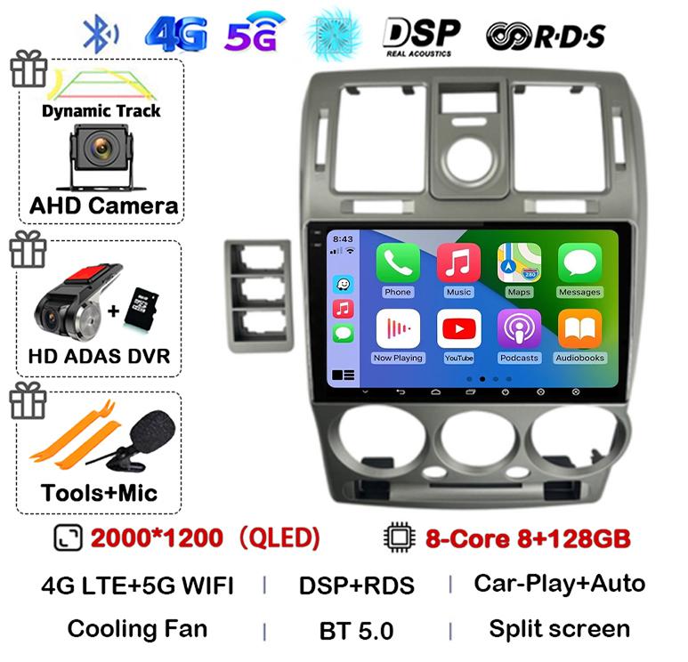 Android 14 Auto Carplay WIFI+4G For HYUNDAI GETZ 2002-2008 2009 2010 2011 Car Radio Multimedia Video Player GPS Stereo Head Unit