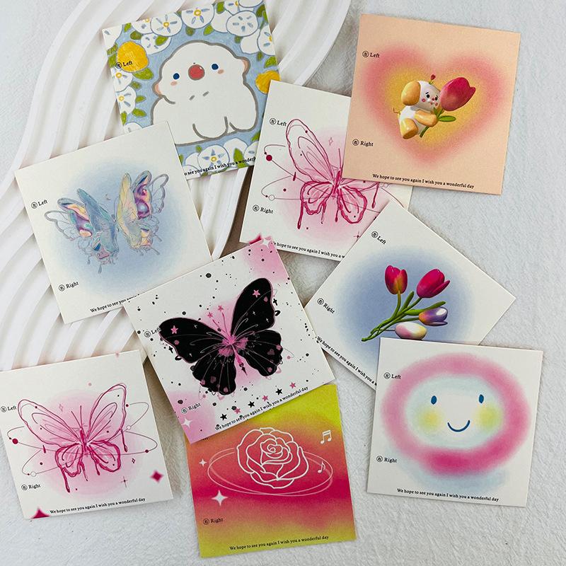 50Pcs Press On Nail Cardboard Cards 6.5X6.5Cm 8X8Cm Cartoon Pattern Nail Art Display Photo Props Card False Nail Tips Manicure