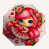 Strawberry Shortcake,Character Automatic Folding Umbrella 8 Ribs Lightweight Design, Durable Iron Frame, Compact and Portable, Ideal Birth