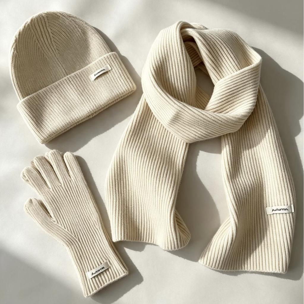 Sada 3 kusů Zimní čepice Šála Dotykové rukavice Unisex Pletená Teplá čepice Nákrčník Sada rukavic Pro podzimní zimu Venkovní Denní nošení