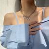Fashion Love Heart Pendant Choker Necklace for Women Silver Color Clavicle Chain Female Party Jewelry On The Neck