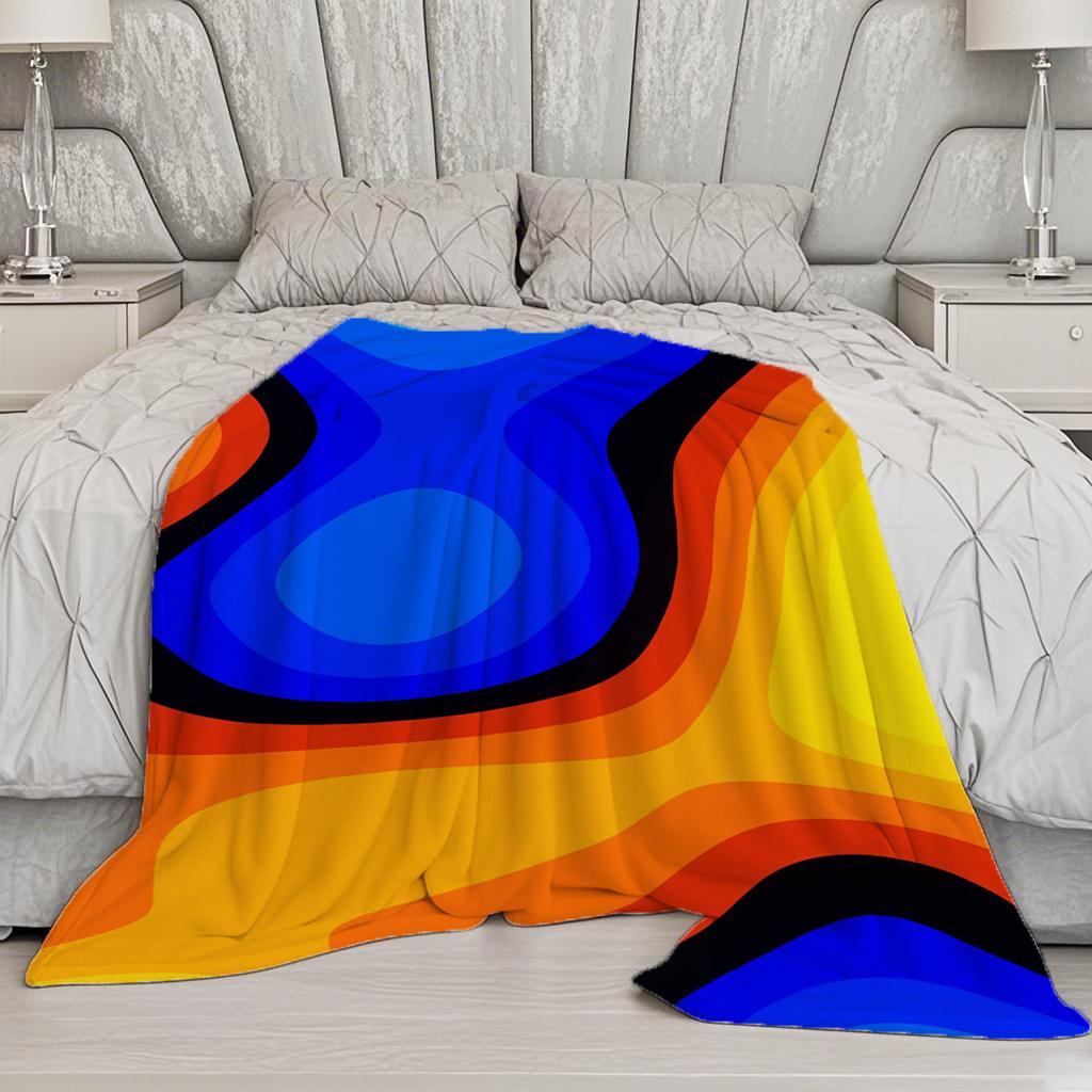 Colorful Abstract Blanket Microfiber Flannel Cover Blanket Bedroom Living Room Sofa Soft And Comfortable Home Decoration