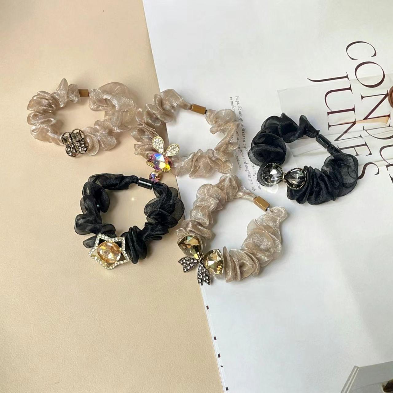 Elegant Heart Bow Elastic Hair Tie - Luxurious Feel Hair Accessory