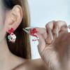 Creative Asymmetrical European & American Christmas Alloy Earrings: Santa Claus & Snowman Design for Women
