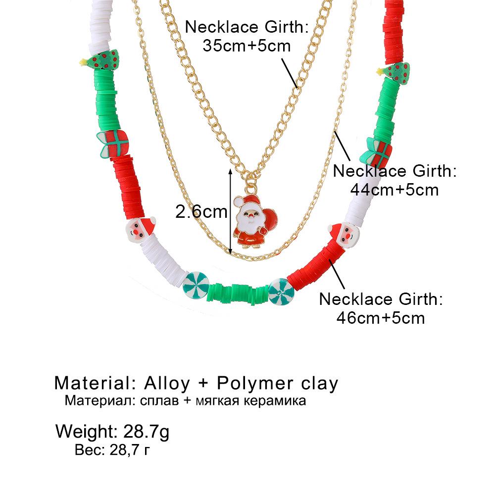 Ornements de Noël Huile Drip Européen-Américain Collier Chaîne de Perles Multicouche