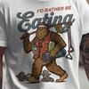 Funny Bigfoot I'd Rather Be Eating T-Shirt and Kids Tshirt, Sasquatch Gym Humor Tee, Workout Sarcasm, Relatable Foodie Gift, Unique Cryptid Graphic