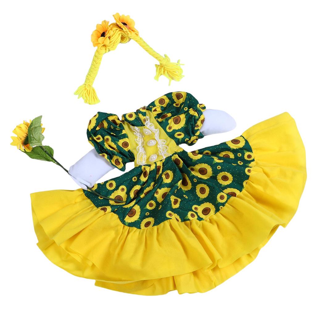 Sunflower Goose Outfit Unique Fade Proof Machine Washable Goose Statue Costume with Wig for Decoration