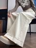 Apricot Embroidered Wide-Leg Jeans for Women - High-Waisted, Slimming, Non-Stick, Loose Fit for Spring/Autumn 2026