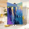 Landscape Seas Edge Oil Painting Throw Lightweight g Flannel Blanket Soft Skinfriendly for Summer Cooling