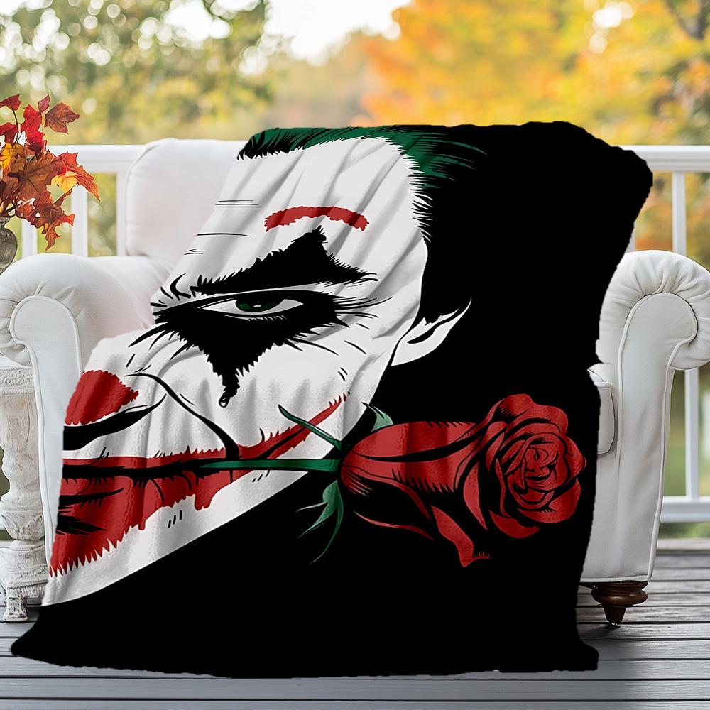 1pc Joker Outdoor Blanket - Throw Blanket, Soft , Flannel Blankets, Living Room, Travel, Camping C1209070