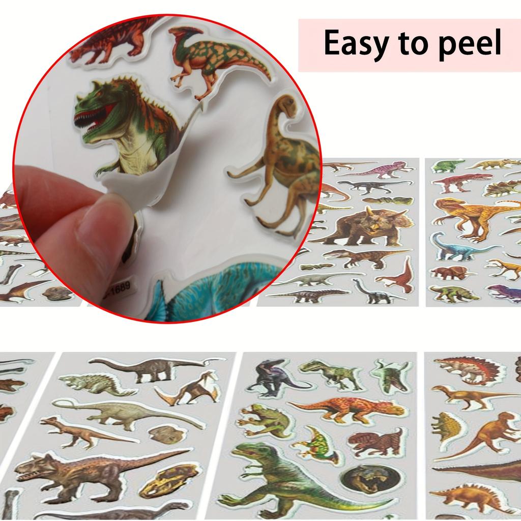 5pcs Dinosaur Stickers 3D Dino Puffy Stickers for Jurassic Theme Birthday Party Favors Birthday Gifts Reward Stickers JXB