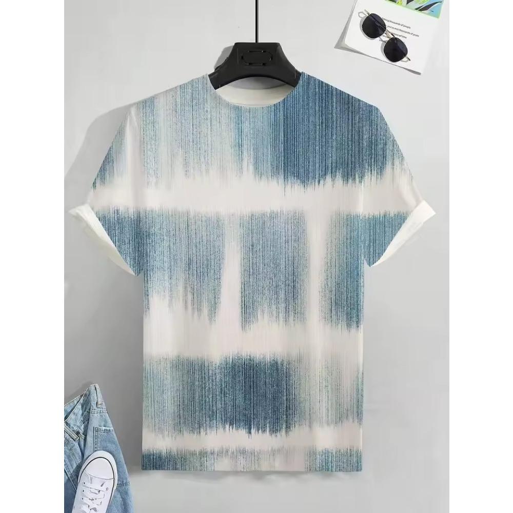 Abstraktes Zeichentrickfiguren-Muster Aufgedrucktes Rundhals-T-Shirt Sommerlich Lässig Mode Kurzärmeliges Oberteil Damenbekleidung