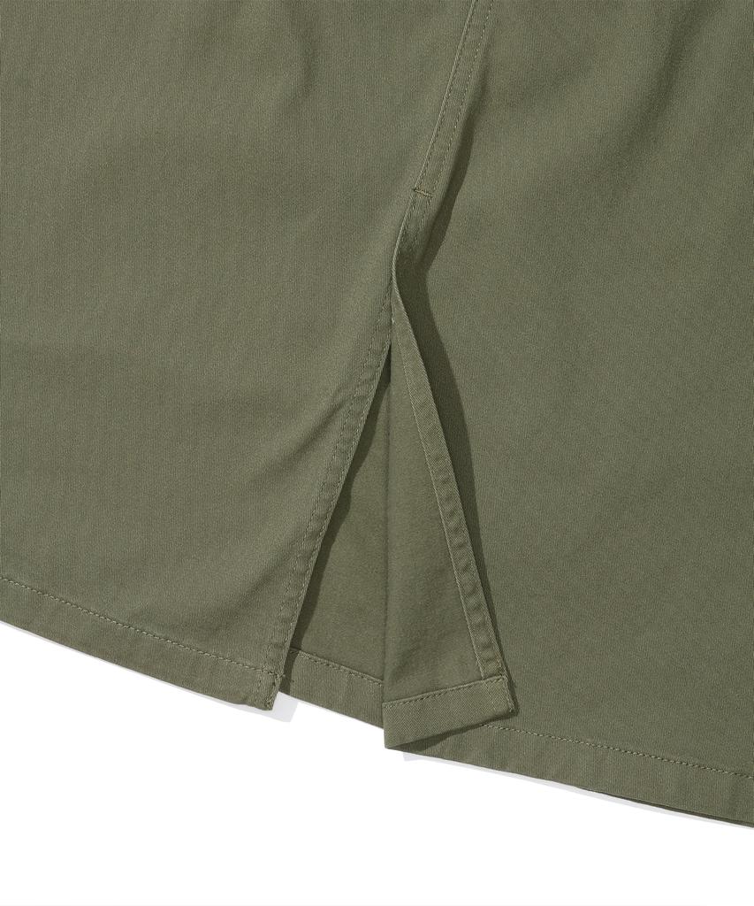 Columbia University M-Label Belted Peach Cotton Long Skirt Khaki