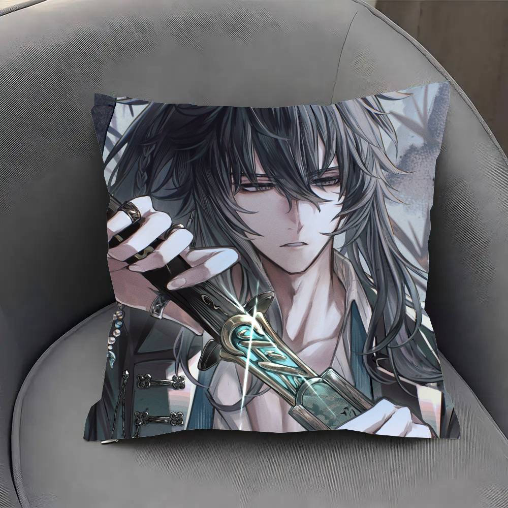 Qiuyuan Anime W-wuthering Waves Pillow Case Fashion Square Pillowcase Bedroom Sofa Room Ins Decoration Leisure