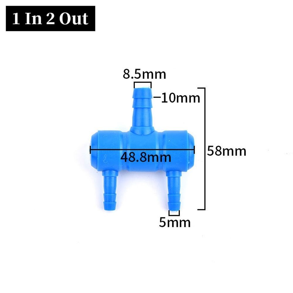10Pcs Plastic Aquarium Air Splitter 4/5/8mm Oxygen Gas Diverter  for Fish Tank Air Pump Oxygenation