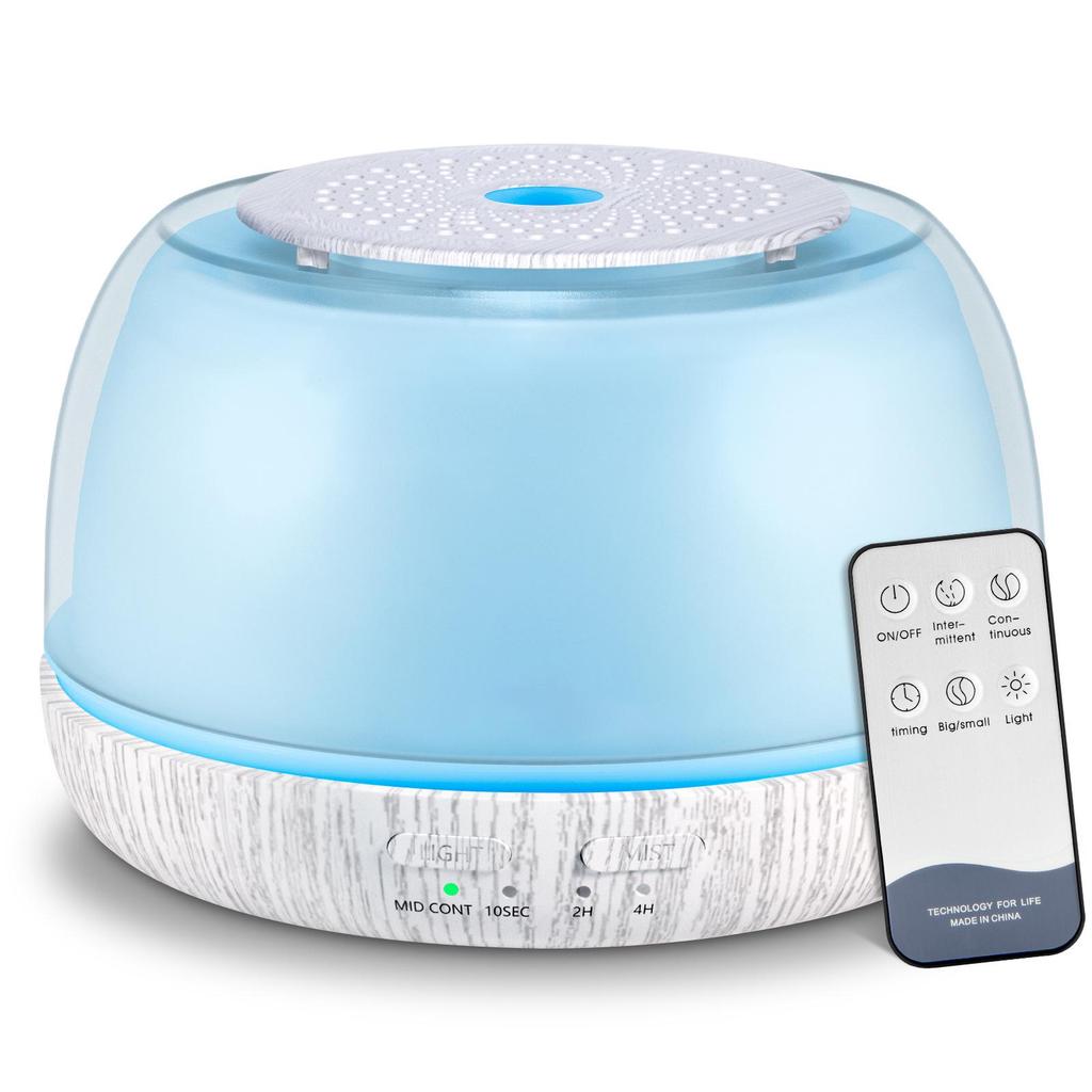 Wood Grain Ultrasonic Aroma Diffuser Lamp, 300ml Humidifier for Bedroom/Desktop