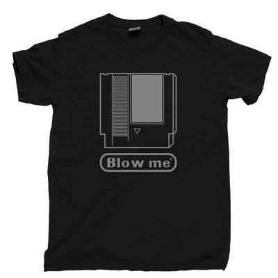 BLOW ME T Shirt 1980s 1990s Video Gamer Console Controller Cartridge Lot